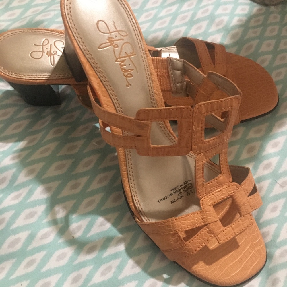 Life Stride Heeled Sandals in Burnt Orange